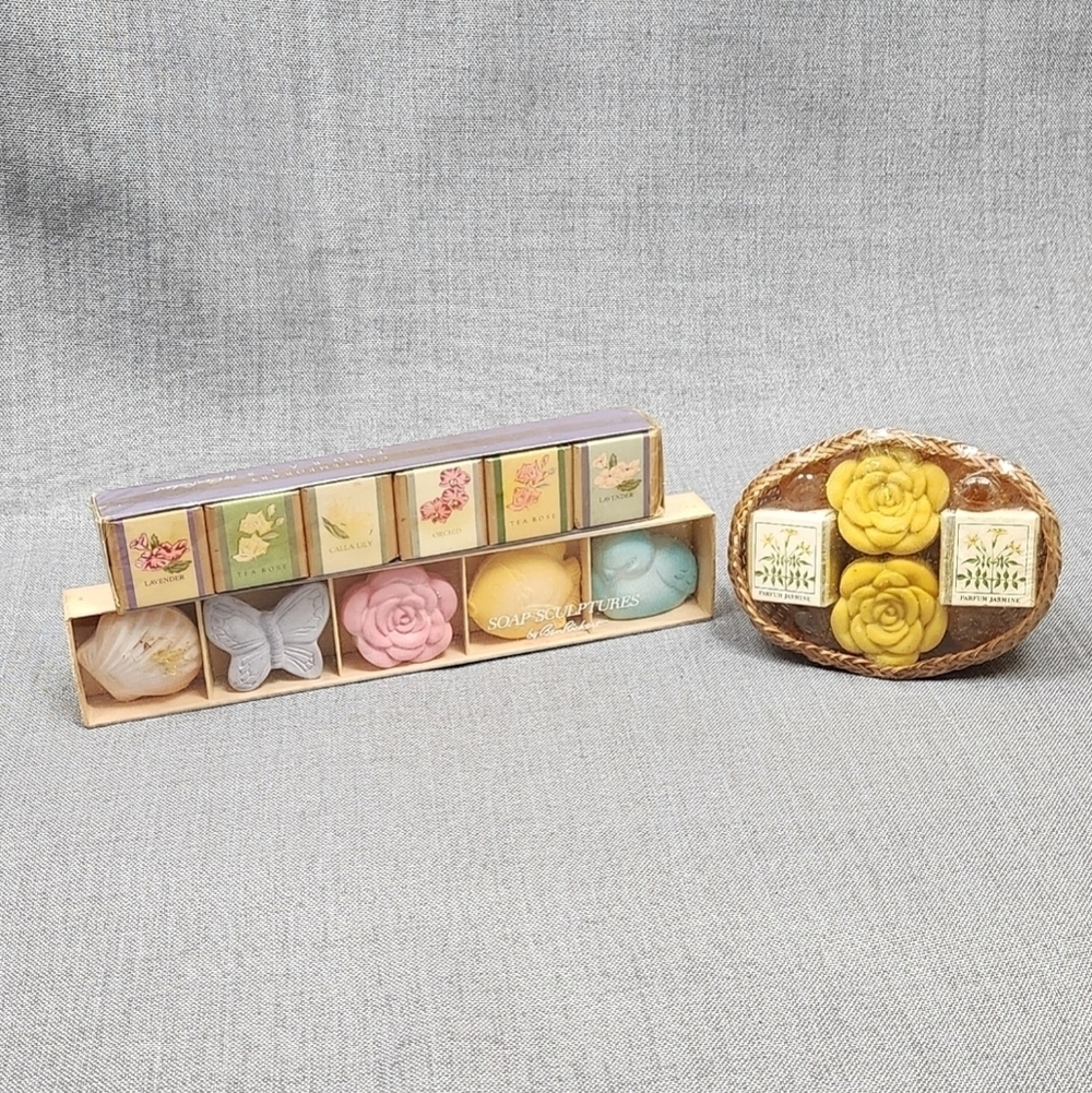 Vintage Ben Rickert Hand Soaps Floral & Sculpted. Lot of 3.